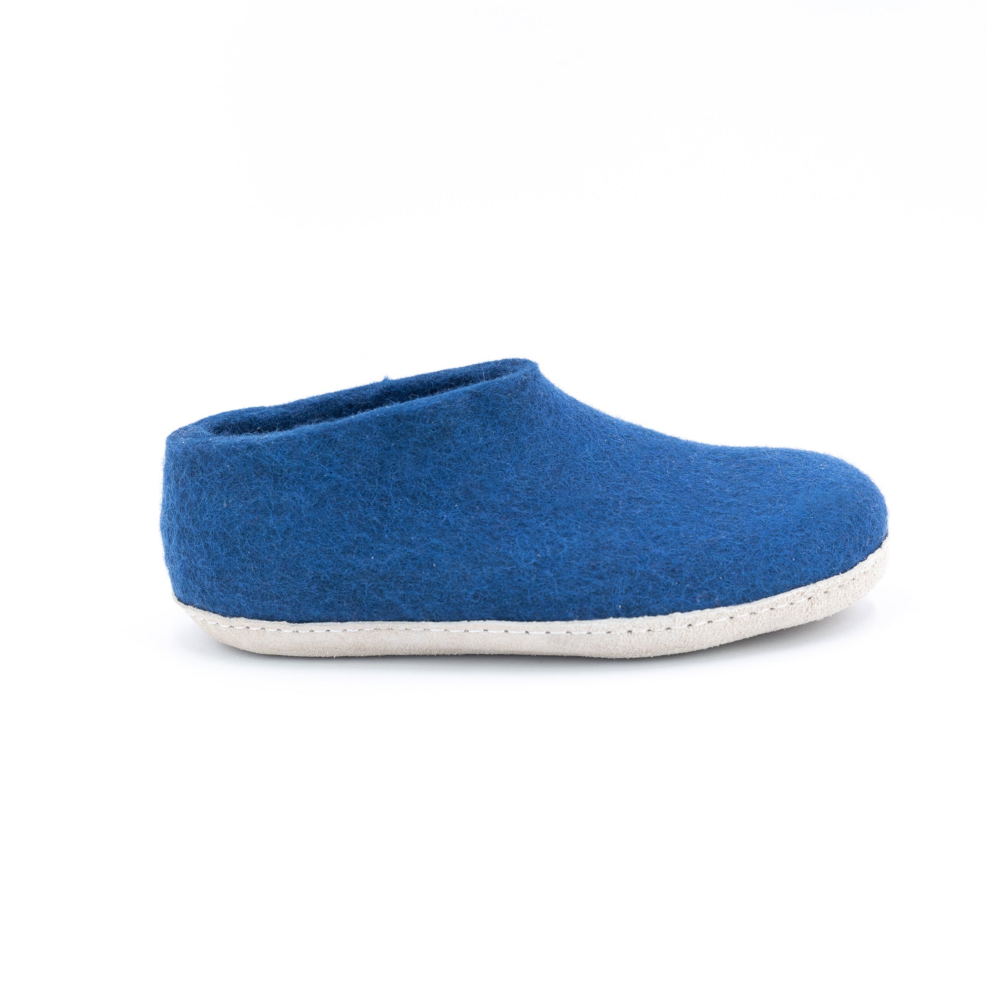 Rhino Blue Wool Felt Ankle Boots - Kuuma Shoes