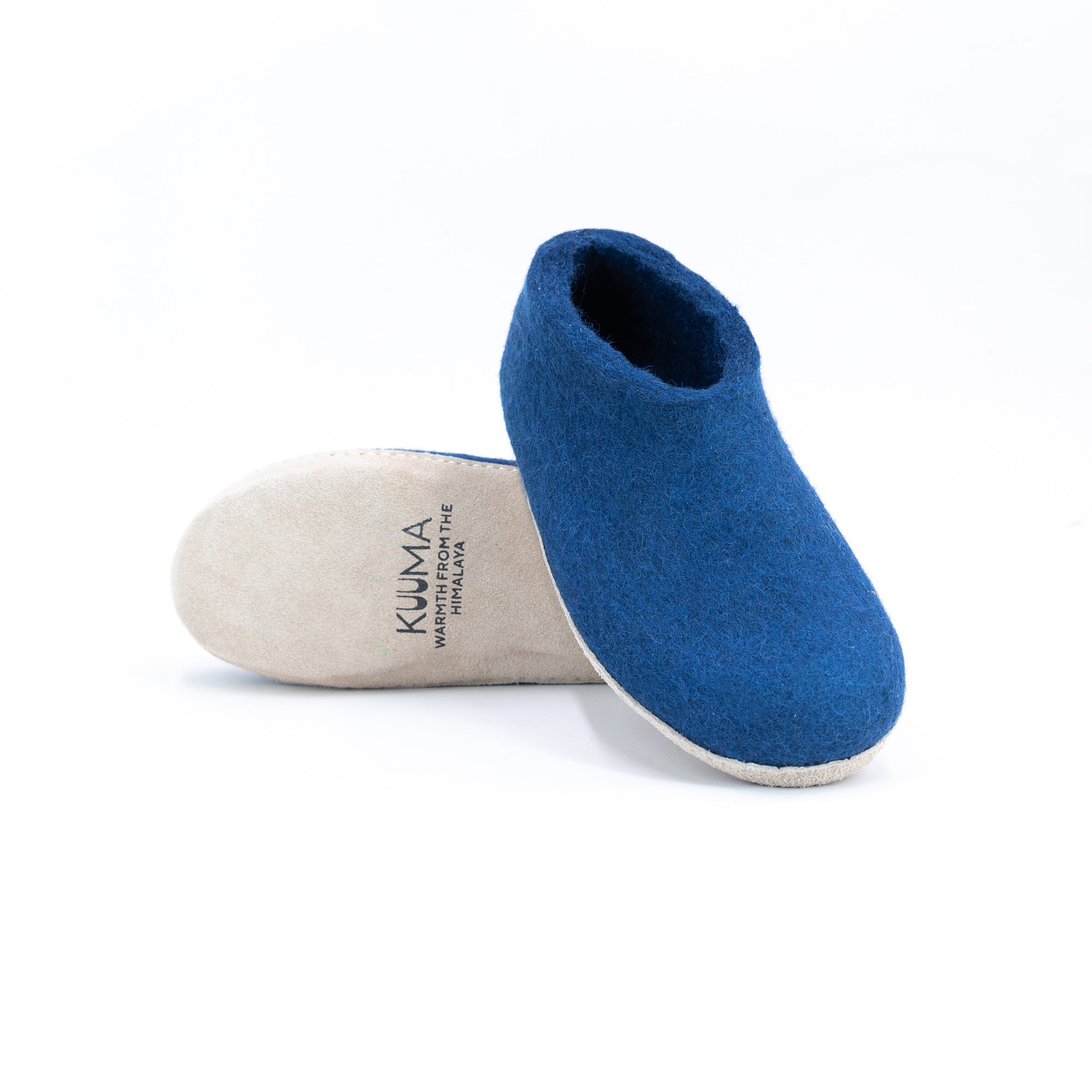Rhino Blue Wool Felt Ankle Boots - Kuuma Shoes