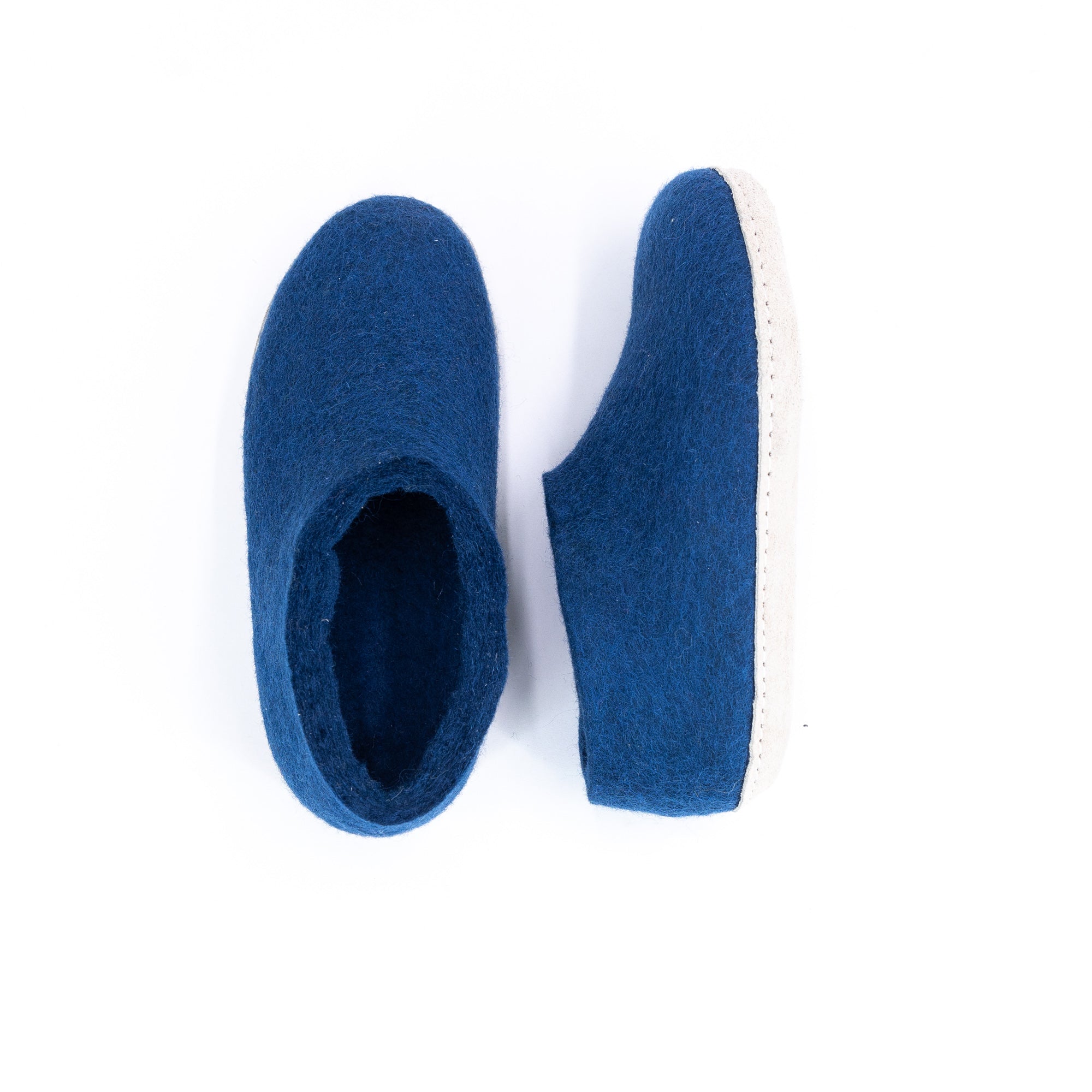 Rhino Blue Wool Felt Ankle Boots - Kuuma Shoes