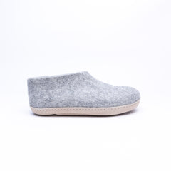 Marbled Light Grey Wool Felt Ankle Boots - Kuuma Shoes