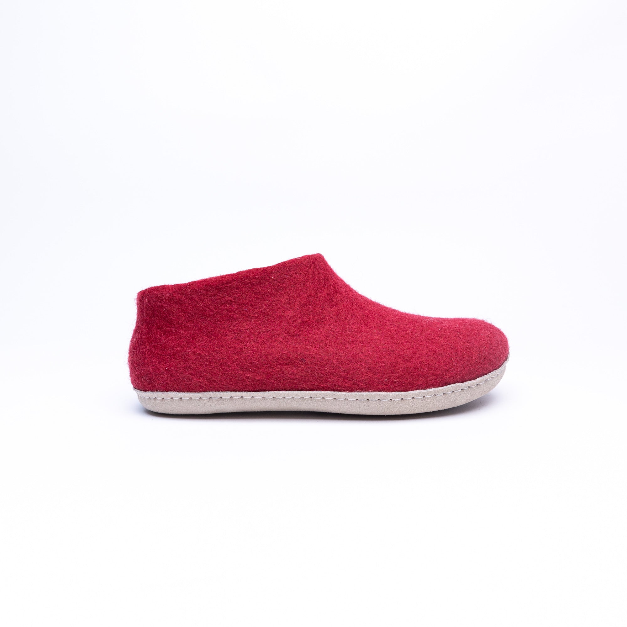 Red Wool Felt Ankle Boots - Kuuma Shoes