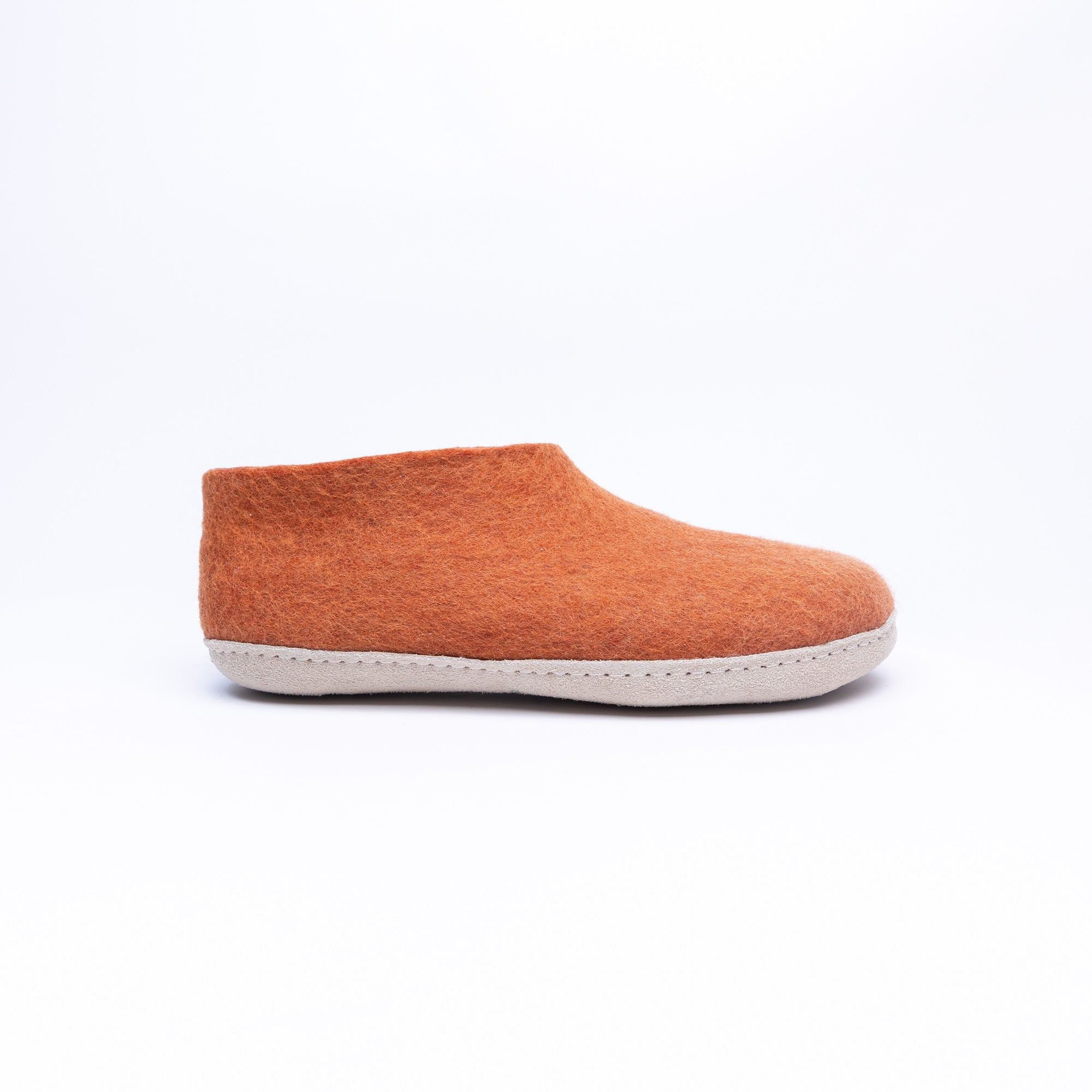 Orange Wool Felt Ankle Boots - Kuuma Shoes
