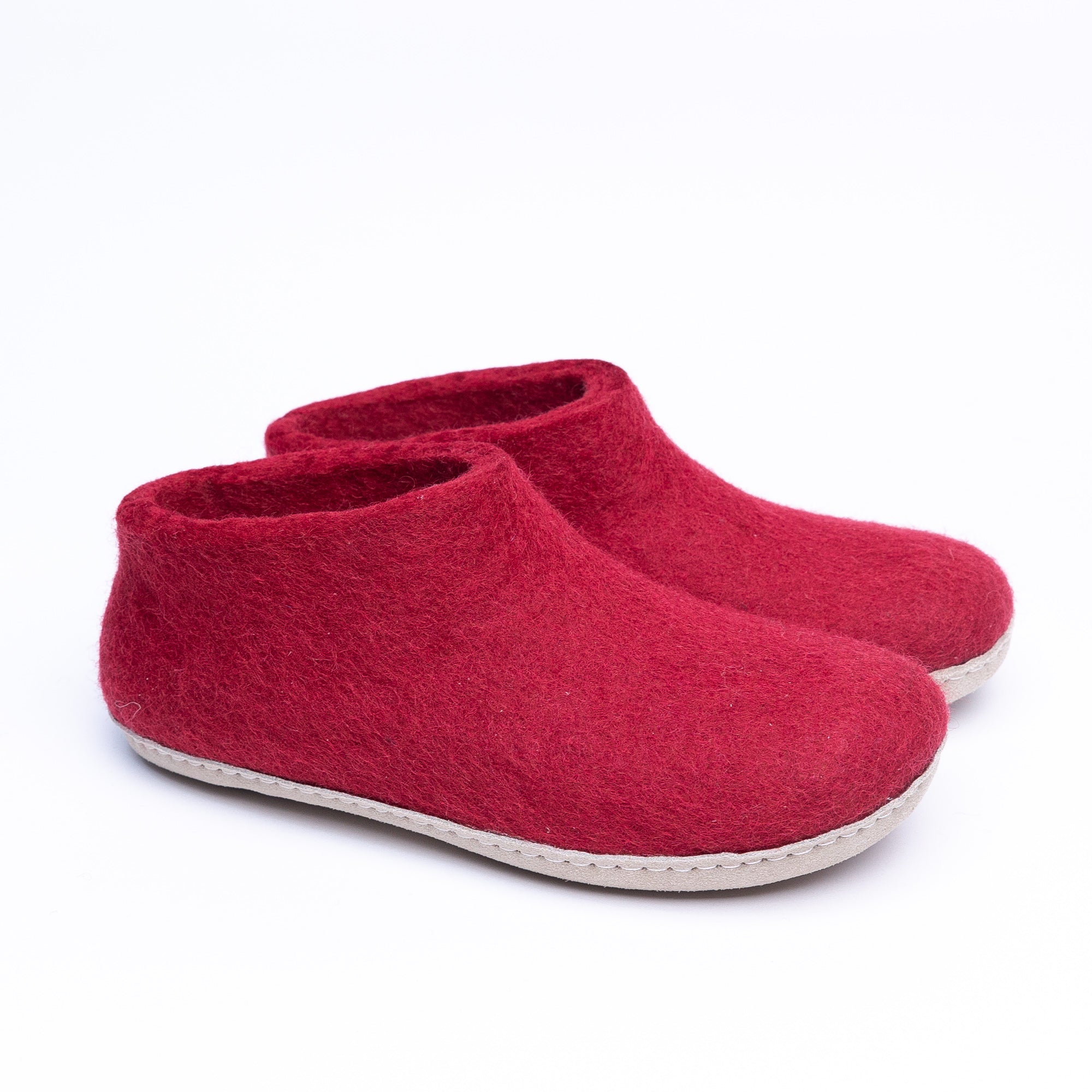 Red Wool Felt Ankle Boots - Kuuma Shoes