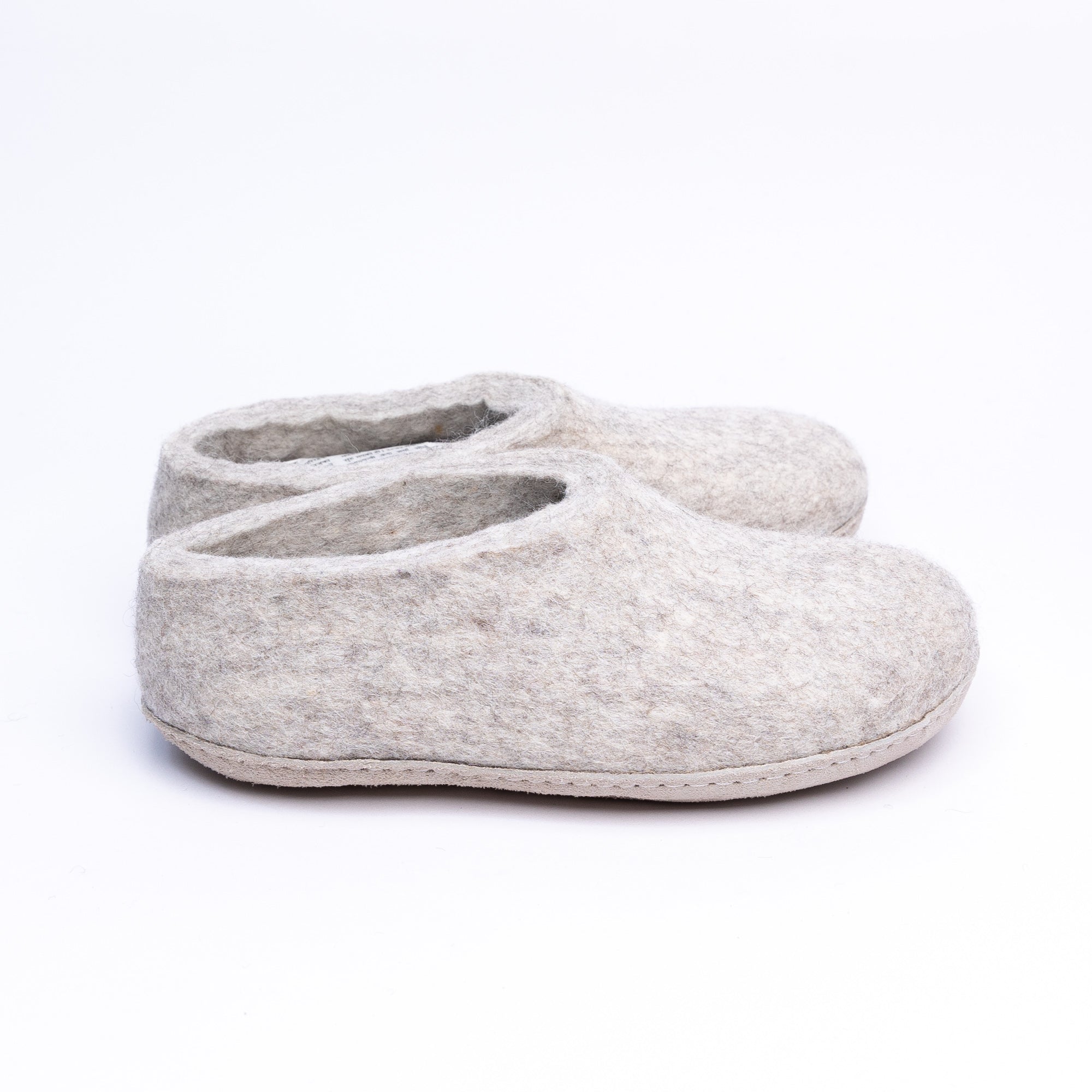 Marbled Tan Wool Felt Ankle Boots - Kuuma Shoes