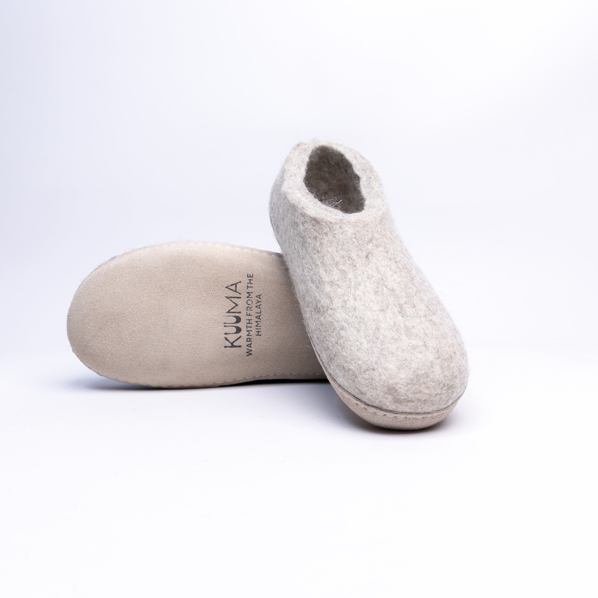 Marbled Tan Wool Felt Ankle Boots - Kuuma Shoes