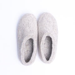 Marbled Tan Wool Felt Ankle Boots - Kuuma Shoes