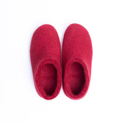 Red Wool Felt Ankle Boots - Kuuma Shoes