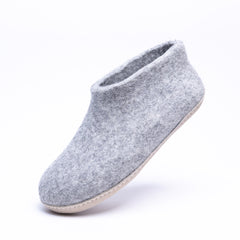 Marbled Light Grey Wool Felt Ankle Boots - Kuuma Shoes