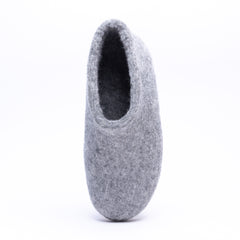 Marbled Light Grey Wool Felt Ankle Boots - Kuuma Shoes