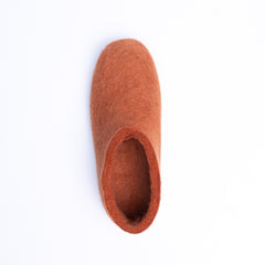 Orange Wool Felt Ankle Boots - Kuuma Shoes