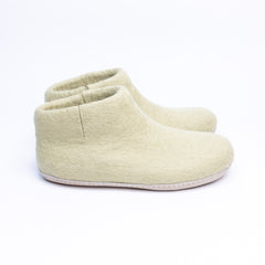 Pastel Green Wool Felt Boots - Kuuma Shoes