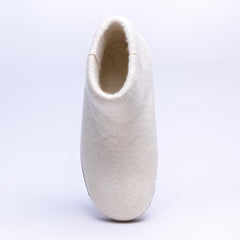 Neutral Cream Wool Felt Boots - Kuuma Shoes