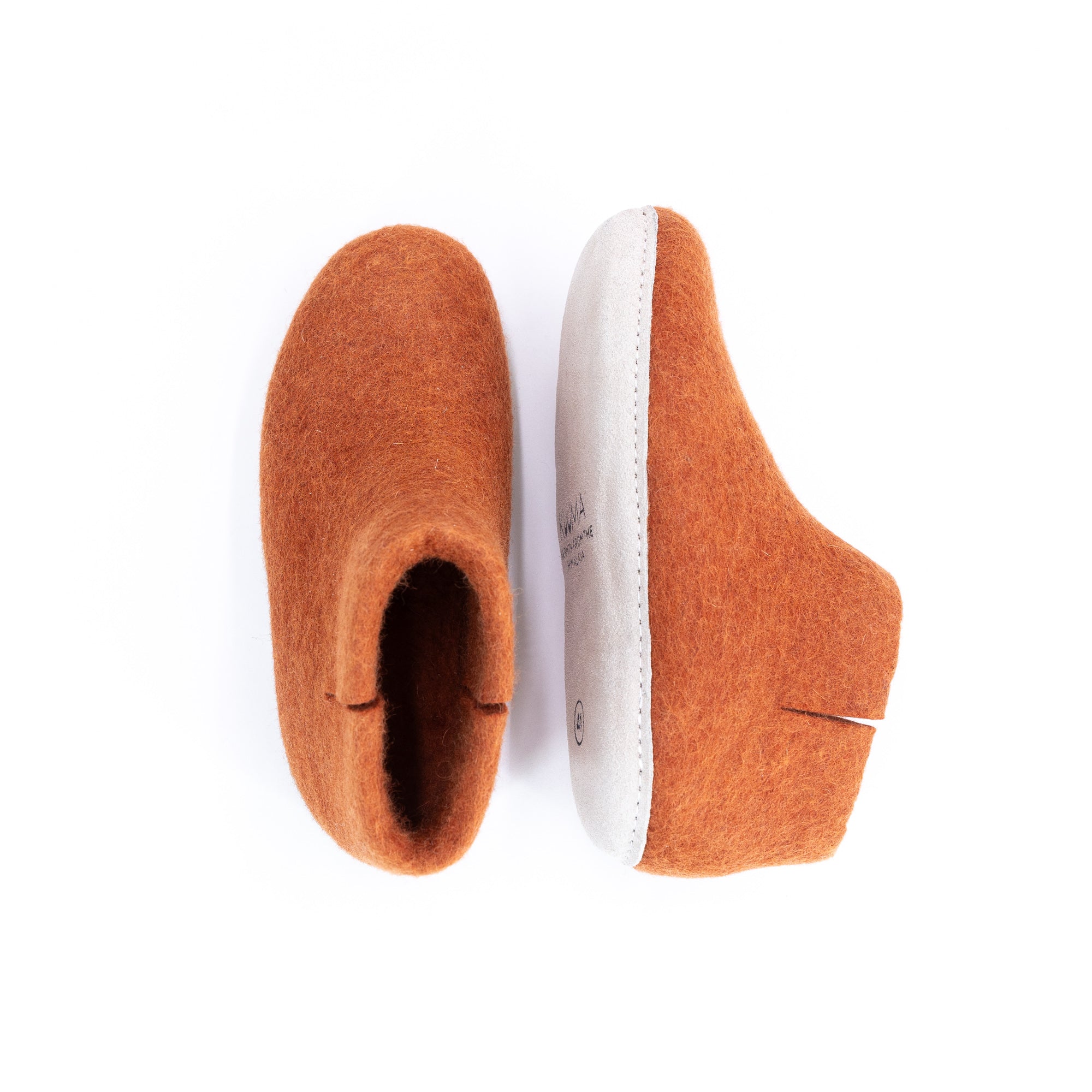 Orange Wool Felt Boots - Kuuma Shoes