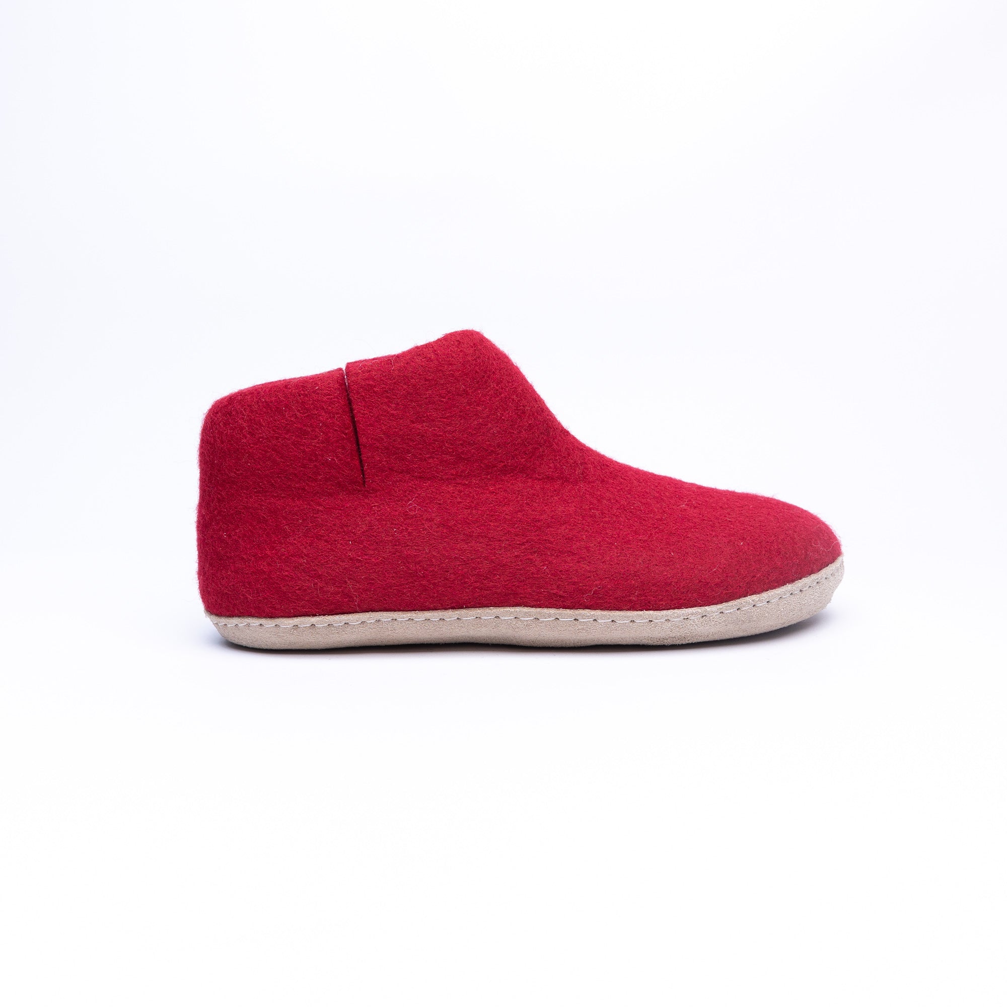 Red Wool Felt Boots - Kuuma Shoes