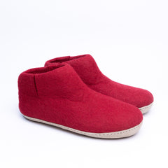 Red Wool Felt Boots - Kuuma Shoes