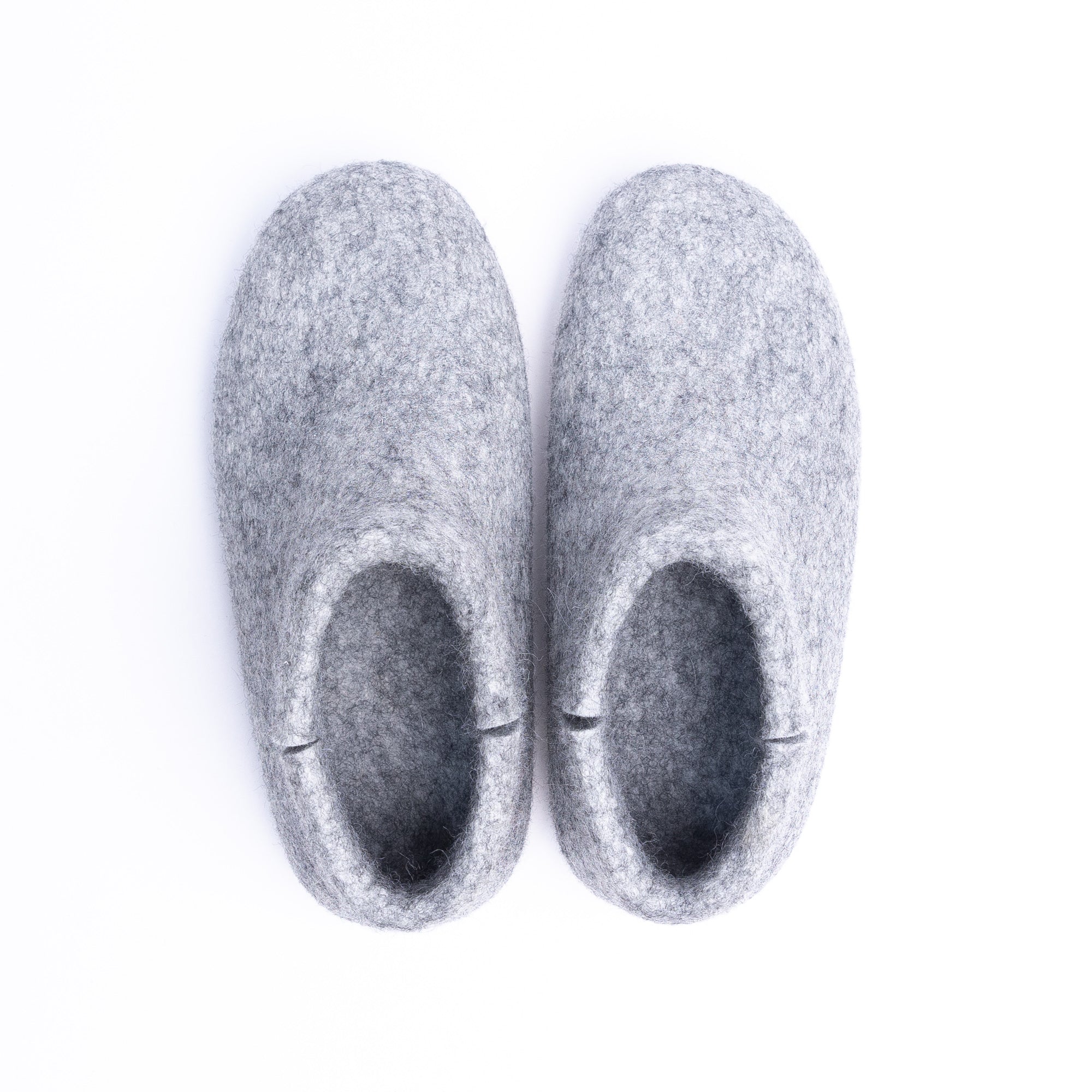 Marbled Light Grey Wool Felt Boots - Kuuma Shoes