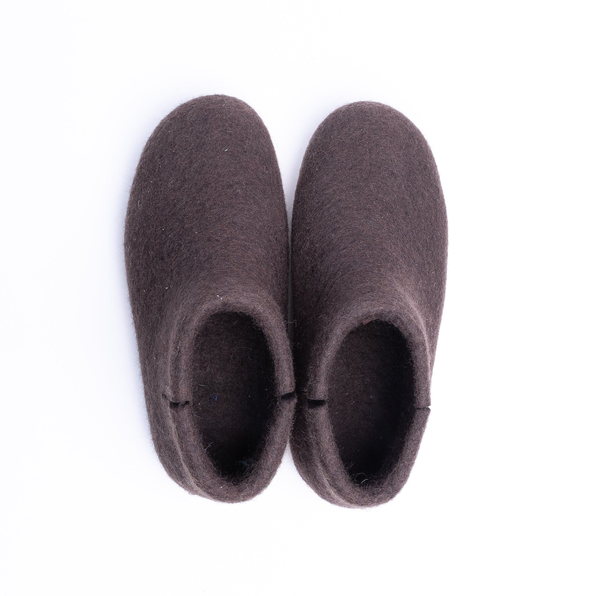 Dark Brown Wool Felt Boots - Kuuma Shoes