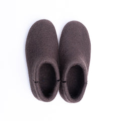 Dark Brown Wool Felt Boots - Kuuma Shoes