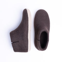 Dark Brown Wool Felt Boots - Kuuma Shoes