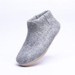 Marbled Light Grey Wool Felt Boots - Kuuma Shoes