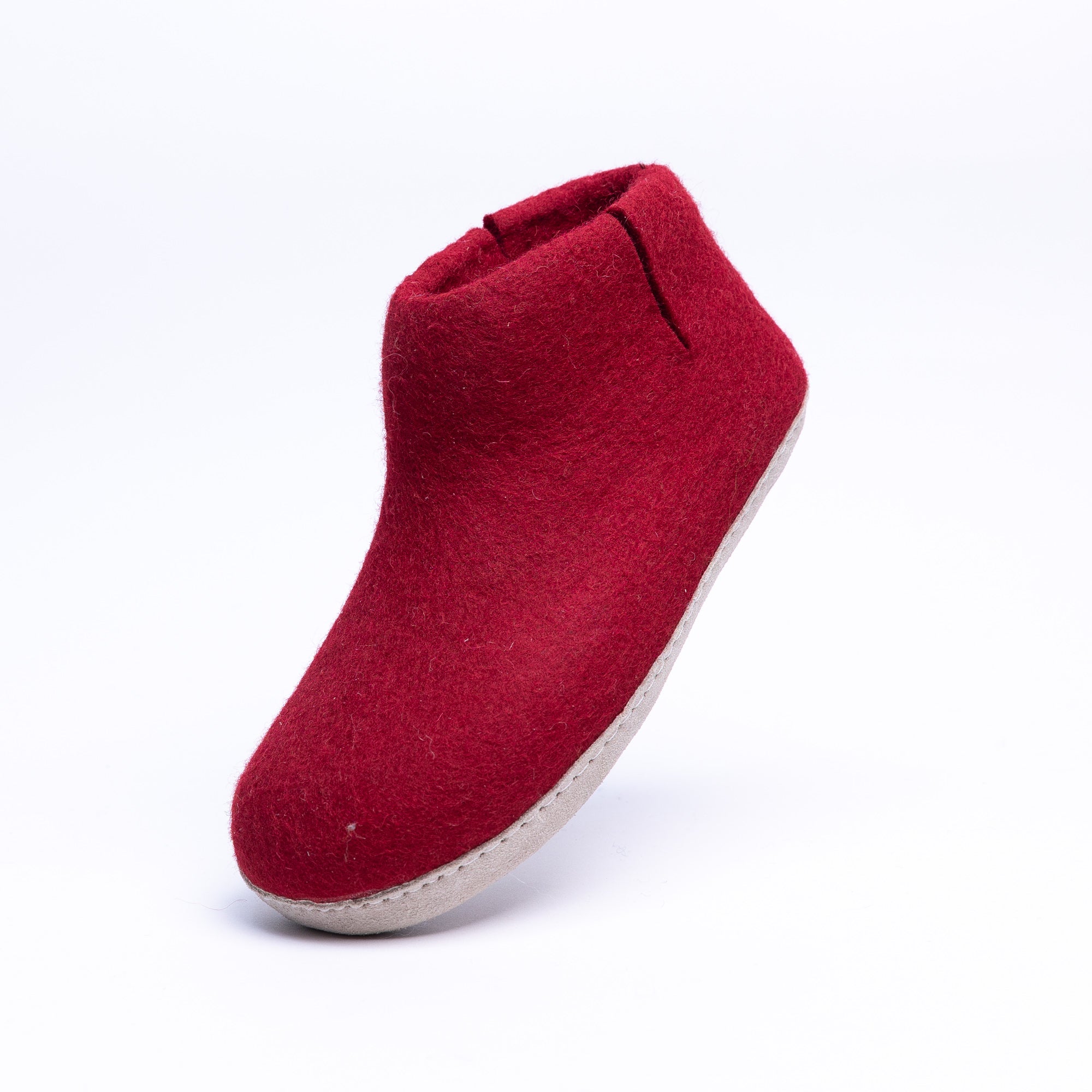 Red Wool Felt Boots - Kuuma Shoes