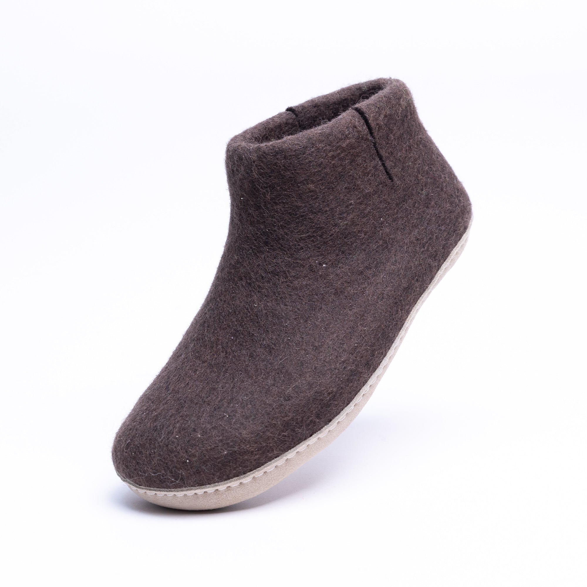 Dark Brown Wool Felt Boots - Kuuma Shoes