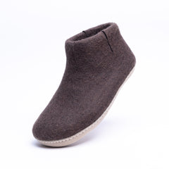 Dark Brown Wool Felt Boots - Kuuma Shoes