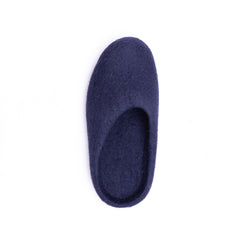 Navy Wool Felt Slippers - Kuuma Shoes