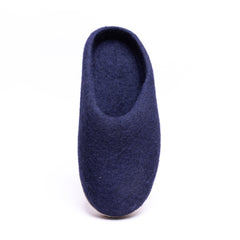 Navy Wool Felt Slippers - Kuuma Shoes