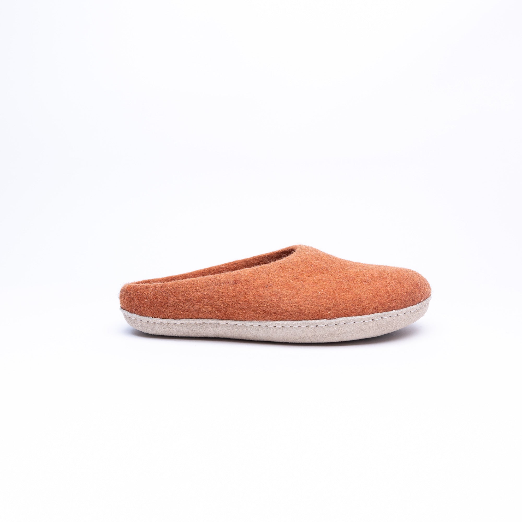 Orange Wool Felt Slippers - Kuuma Shoes
