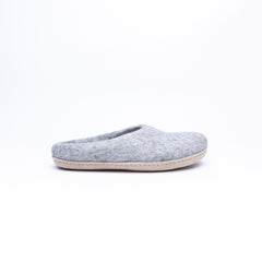 Marbled Light Grey Wool Felt Slippers - Kuuma Shoes