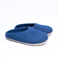 Rhino Blue Wool Felt Slippers