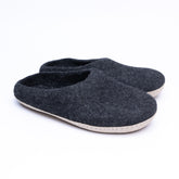 Graphite Wool Slippers - Kuuma Shoes