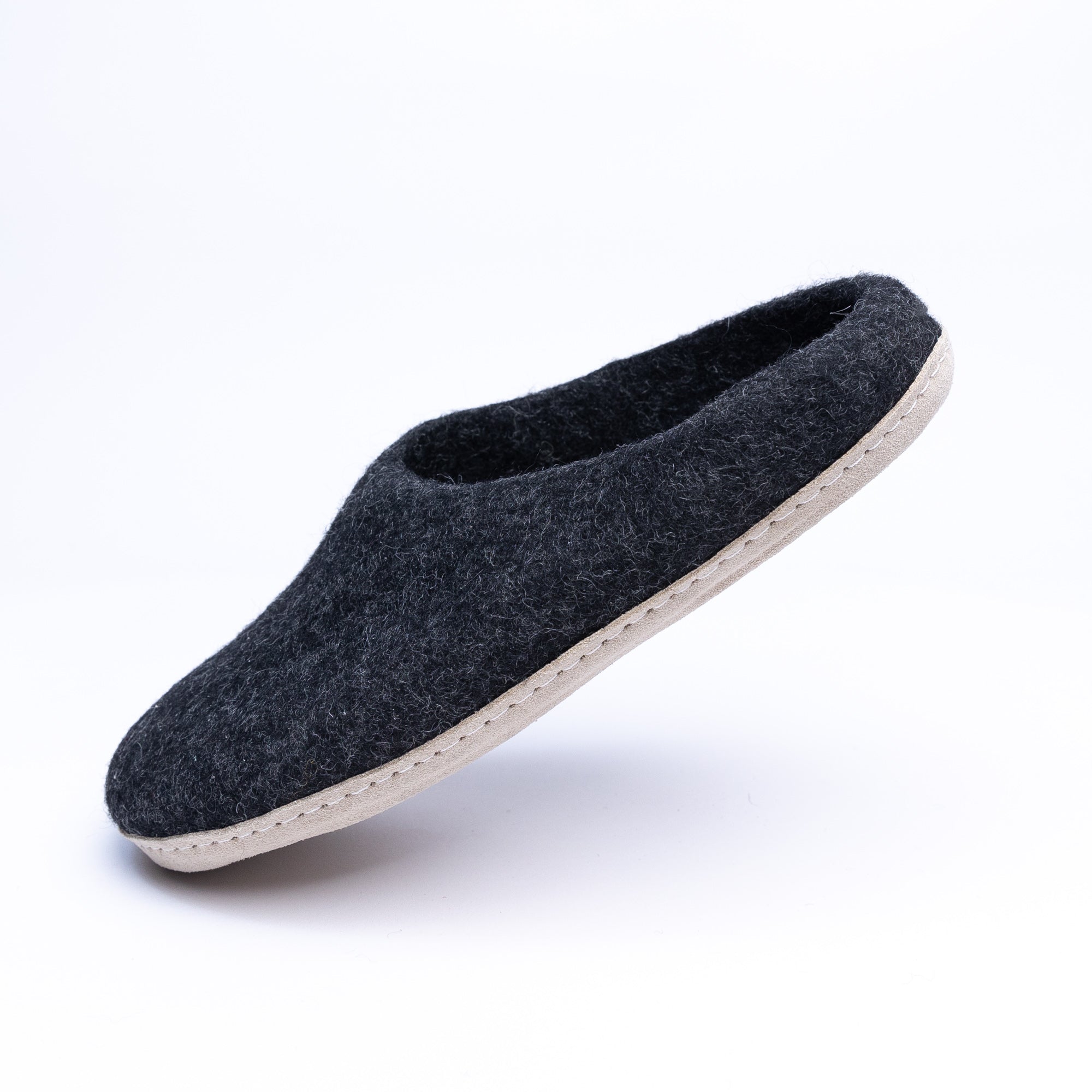 Graphite Wool Slippers - Kuuma Shoes