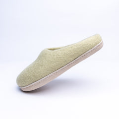 Pastel Green Wool Felt Slippers - Kuuma Shoes