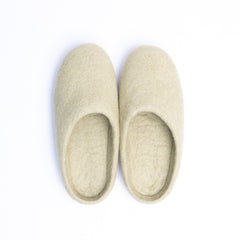 Pastel Green Wool Felt Slippers - Kuuma Shoes