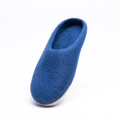 Rhino Blue Wool Felt Slippers - Kuuma Shoes