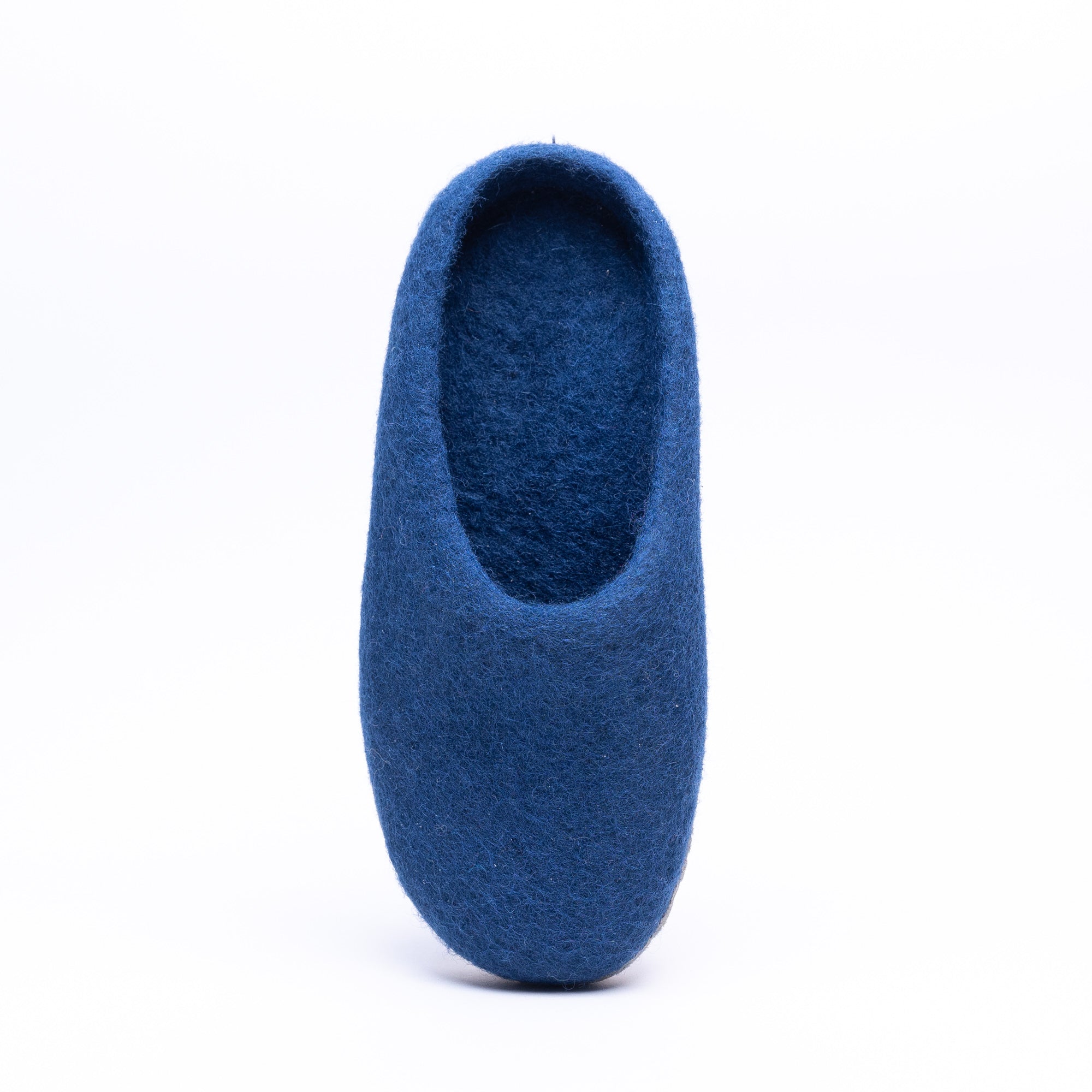 Rhino Blue Wool Felt Slippers - Kuuma Shoes