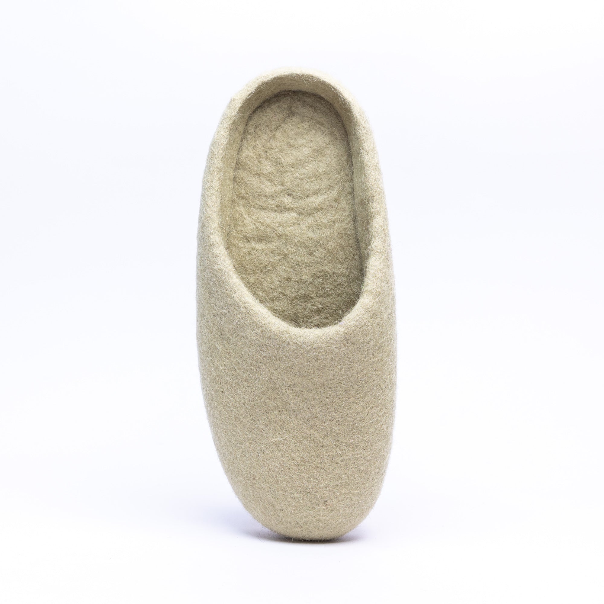 Pastel Green Wool Felt Slippers - Kuuma Shoes