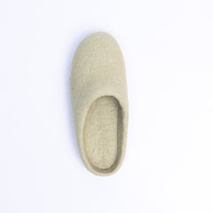Pastel Green Wool Felt Slippers - Kuuma Shoes