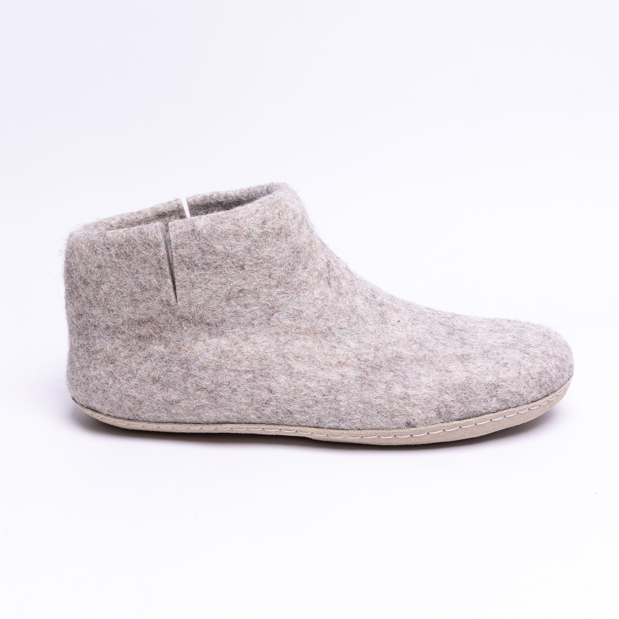 Marbled Tan Wool Felt Boots - Kuuma Shoes
