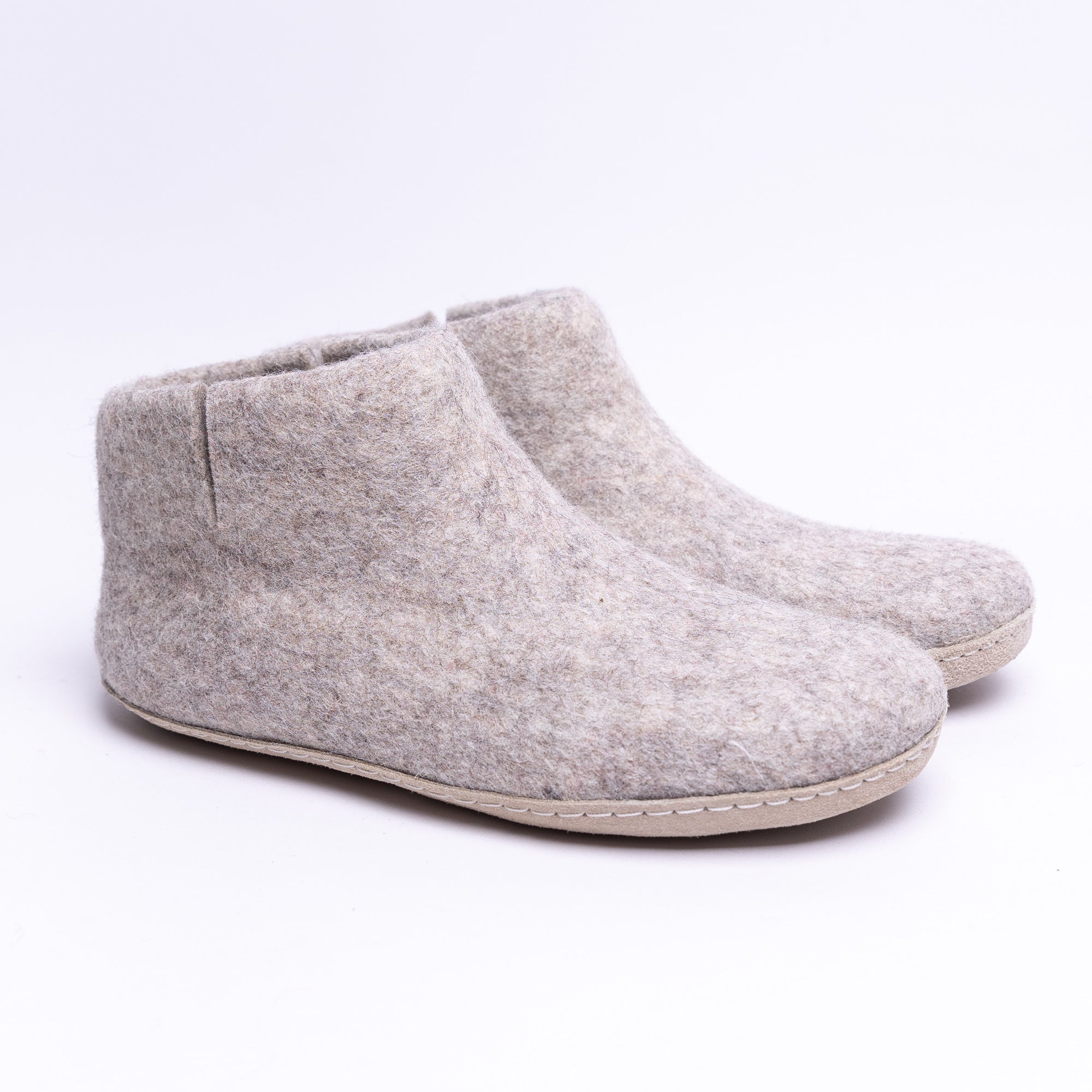 Marbled Tan Wool Felt Boots - Kuuma Shoes
