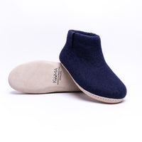 Navy Wool Felt Boots