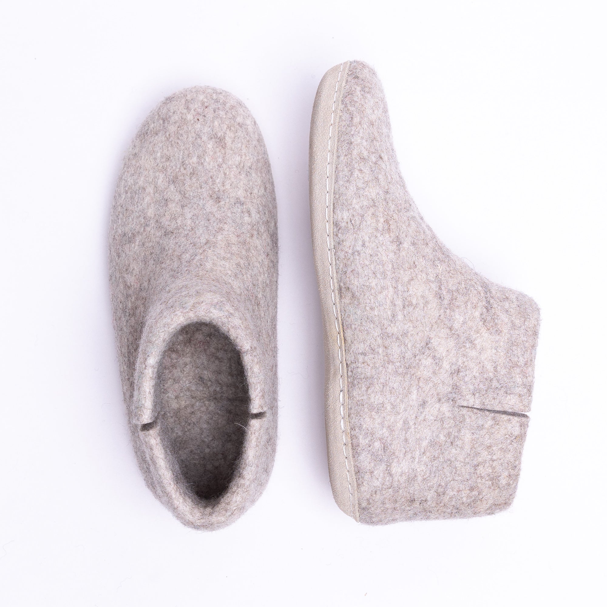 Marbled Tan Wool Felt Boots - Kuuma Shoes