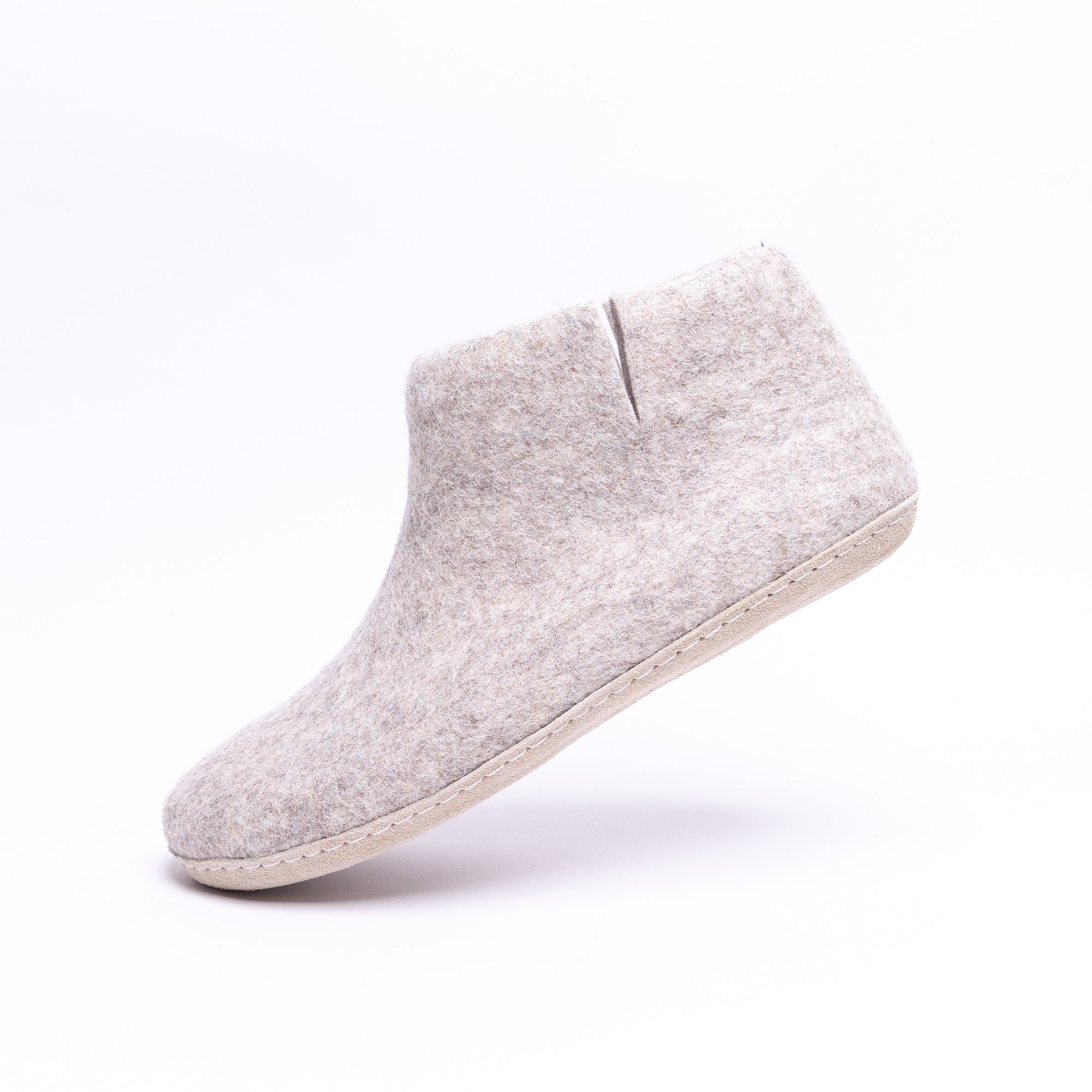 Marbled Tan Wool Felt Boots - Kuuma Shoes