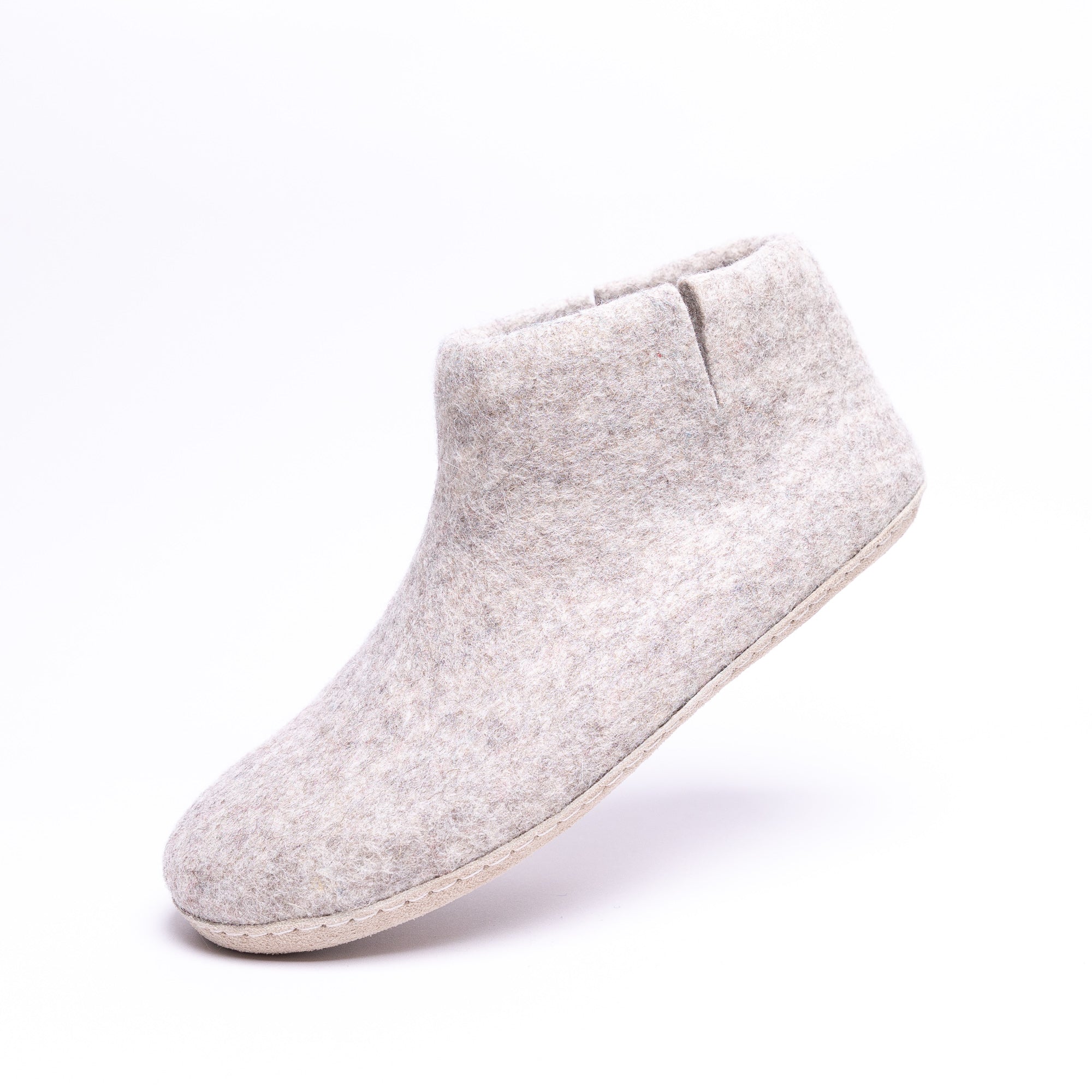 Marbled Tan Wool Felt Boots - Kuuma Shoes