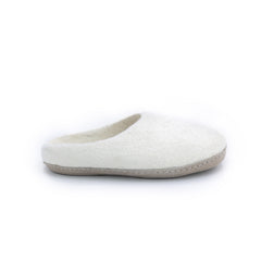 Neutral Cream Wool Slippers - Kuuma Shoes