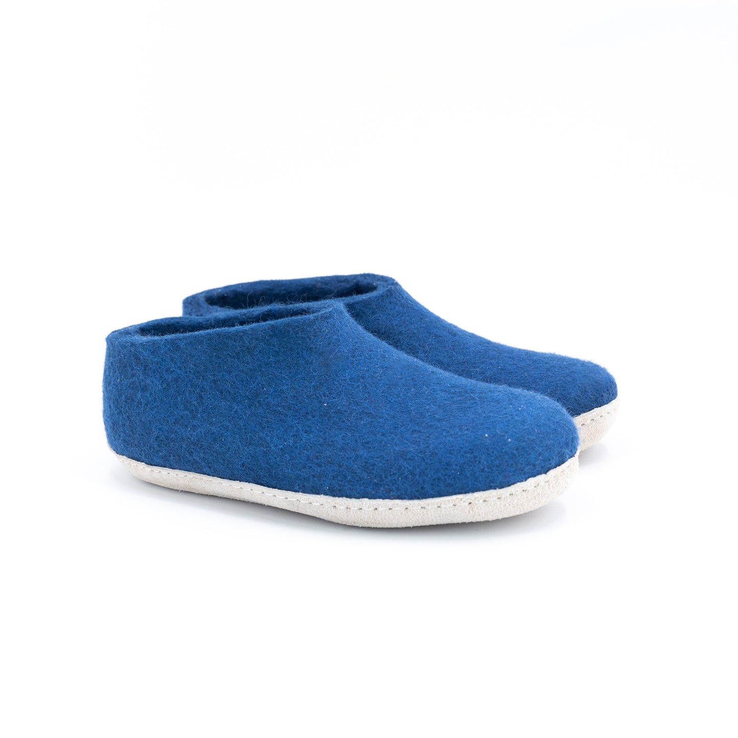 Rhino Blue Wool Felt Ankle Boots