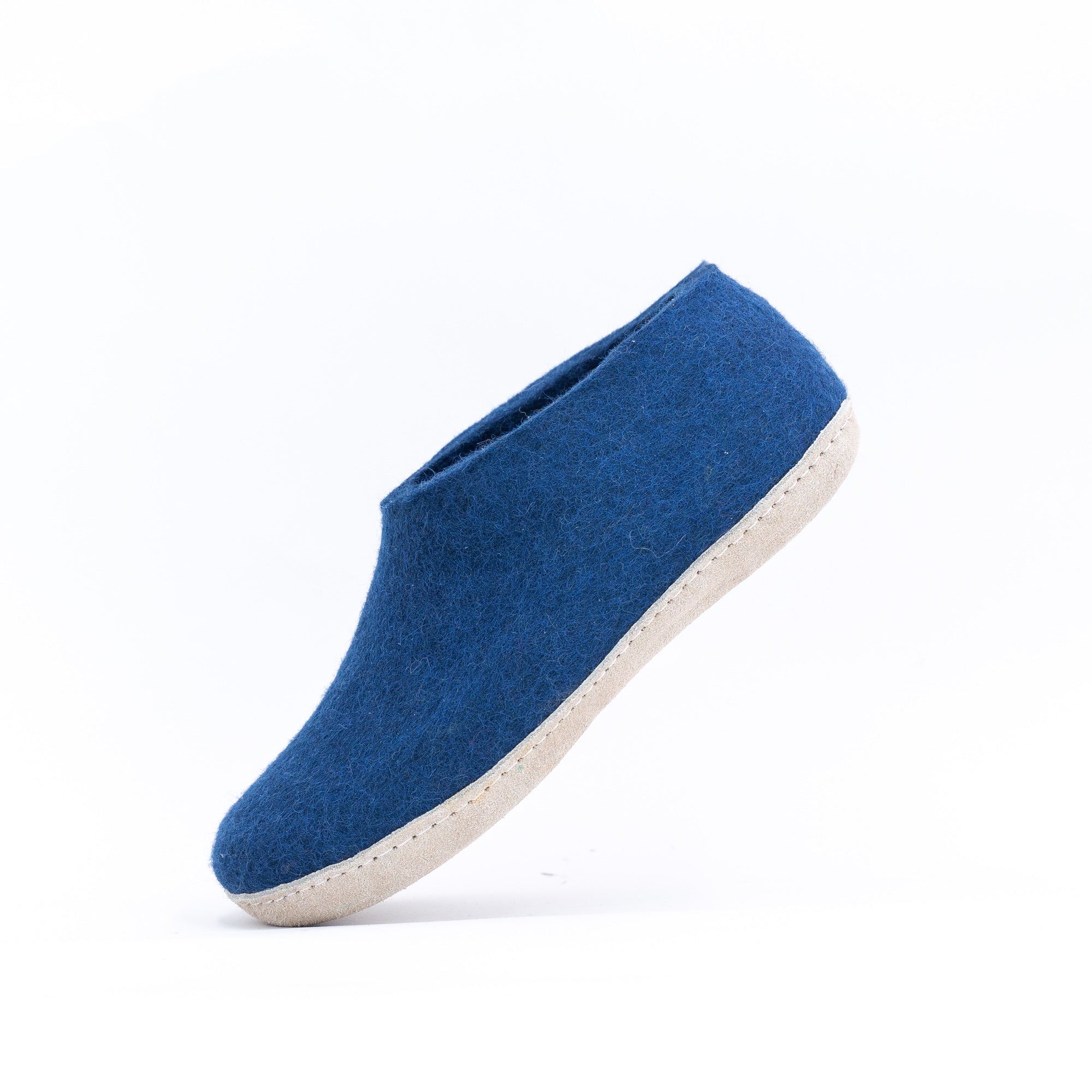 Rhino Blue Wool Felt Ankle Boots - Kuuma Shoes