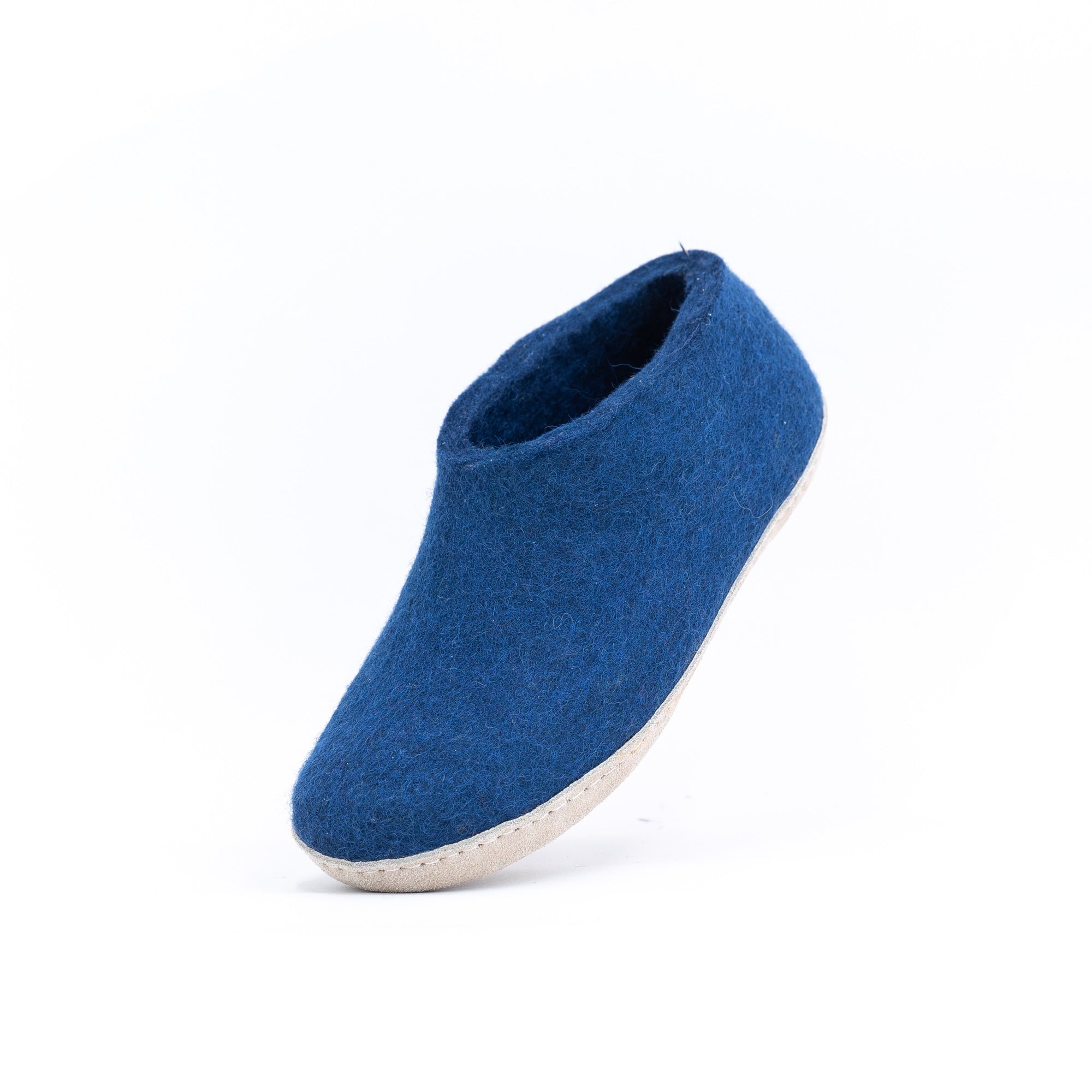 Rhino Blue Wool Felt Ankle Boots - Kuuma Shoes